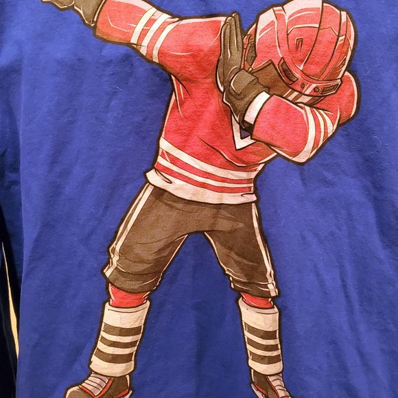 Dabbing Hockey Player Novelty Shirt, Very Cringe L - Picture 3 of 5